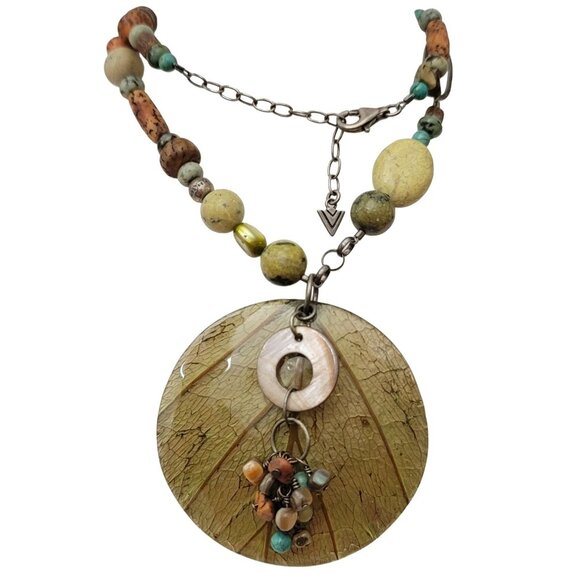 Silpada Sterling Silver, Turquoise, Quartz, Large Round Pendant Necklace - Picture 7 of 7